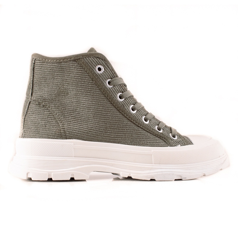 Sweet Shoes Korkeat mokkanahkaiset lenkkarit vihreä