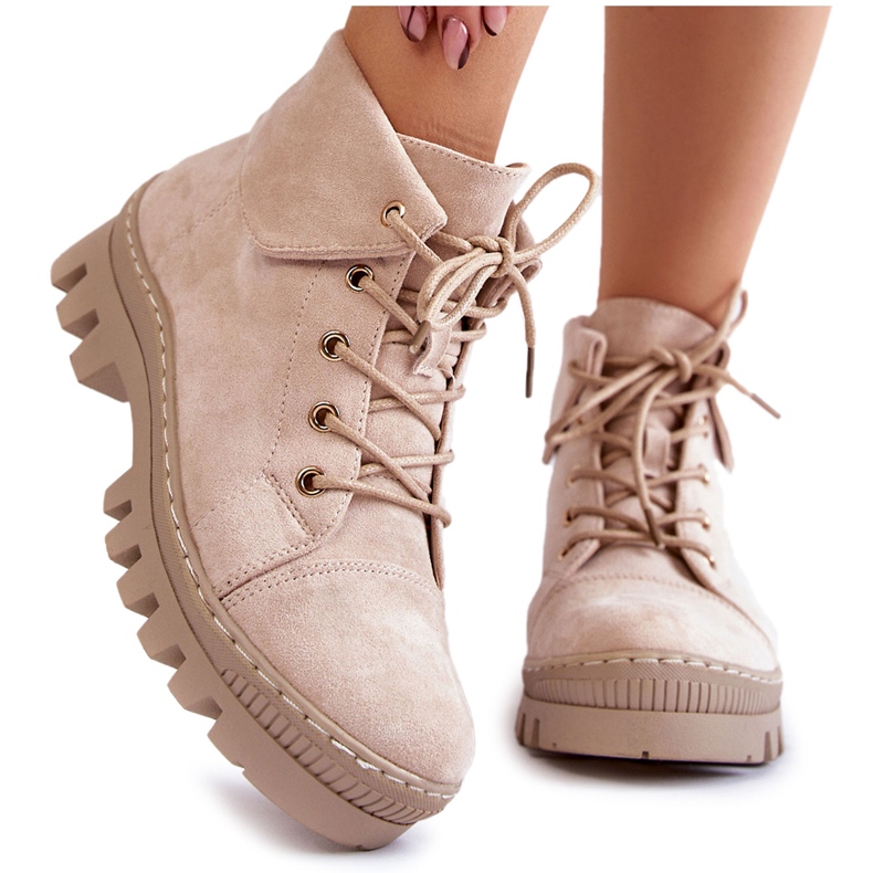 S.Barski Suede Boots Tied Vaaleanbeige Dalles