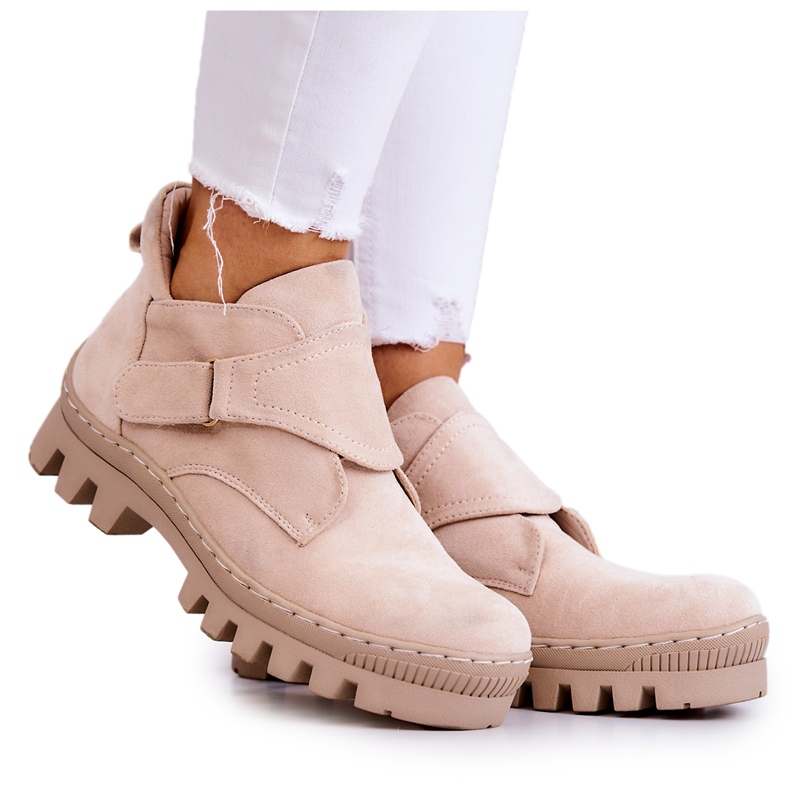 S.Barski Remgate mokkanahkasaappaat vetoketjulla vaalea beige