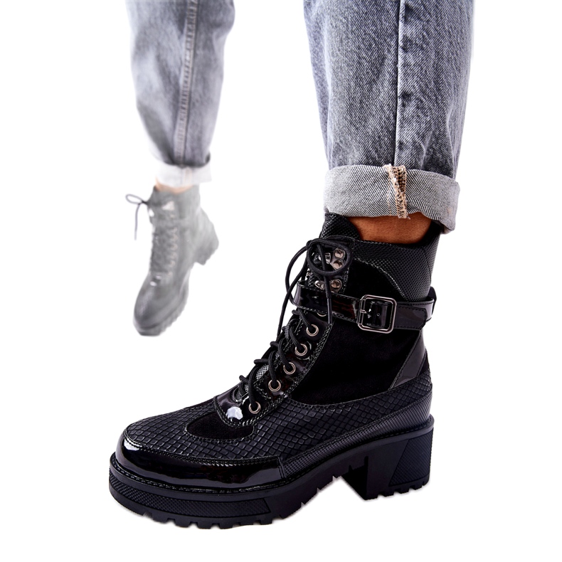 PG1 Mustat Devera -työkengät soljella