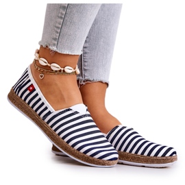 Naisten Espadrilles Big Star Slip-on -vyöt FF276027 laivastonsininen valkoinen