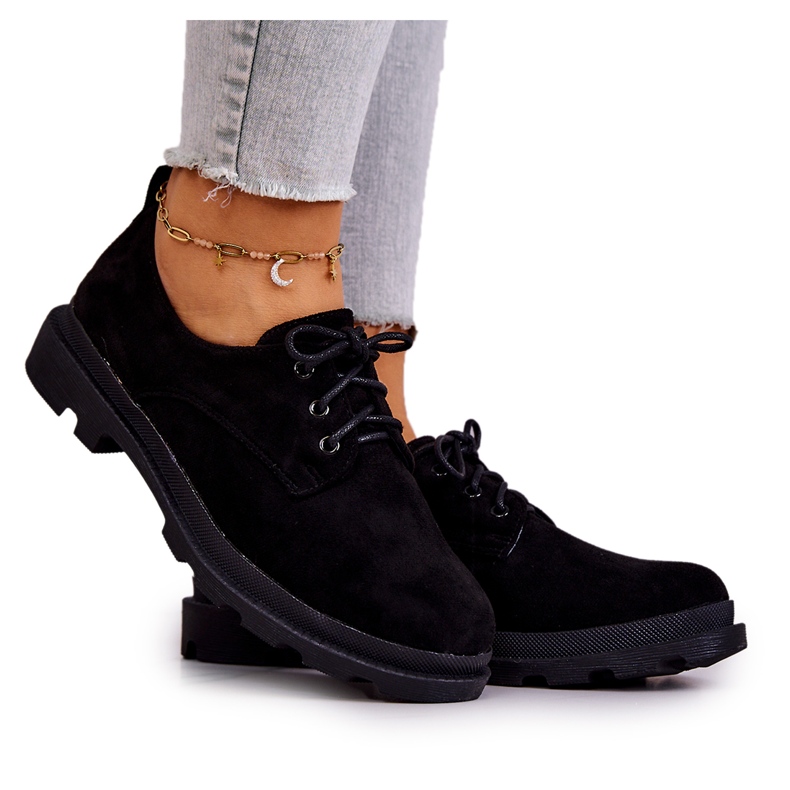 S.Barski Naisten Oxfords Suede Classic -kengät musta Colton