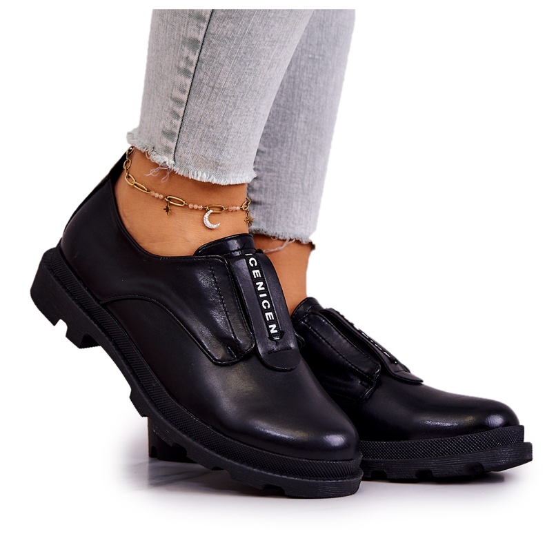 S.Barski Naisten nahkaiset kengät, musta Kirstee