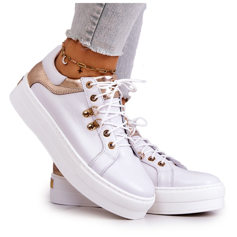 FILIPCZYK Nahkaiset urheilukengät alustalla Valkoinen Mary Ann