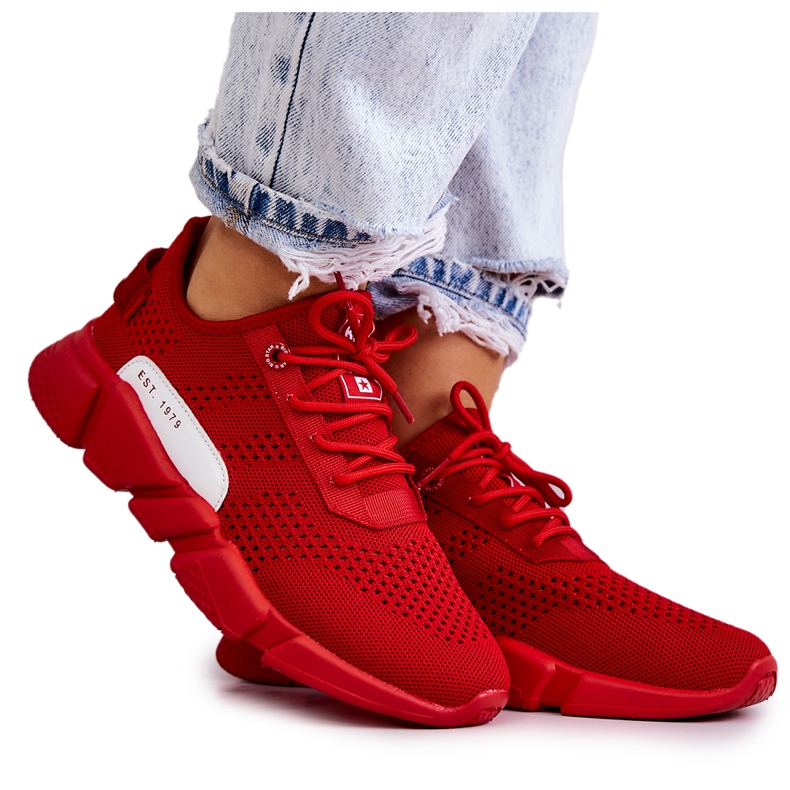 Naisten urheilukengät Memory Foam Big Star JJ274270 Punainen