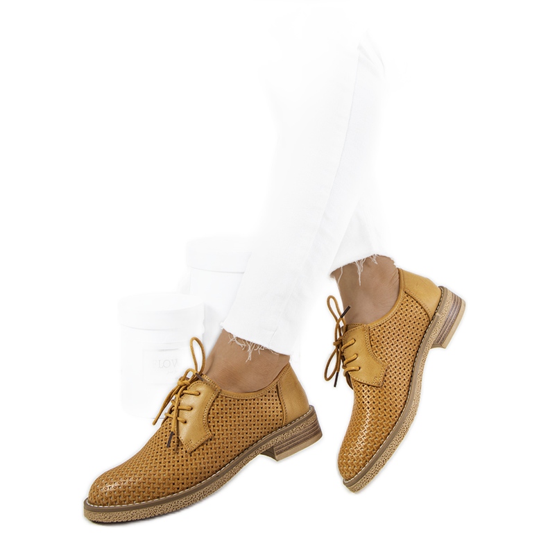 Ortensia ruskeat harjakattoiset oxford-kengät