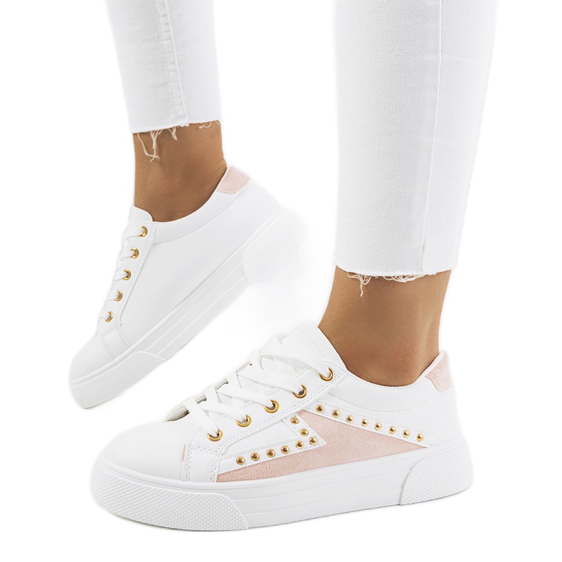 Udinesin valkoiset ja vaaleanpunaiset tennarit valkoinen