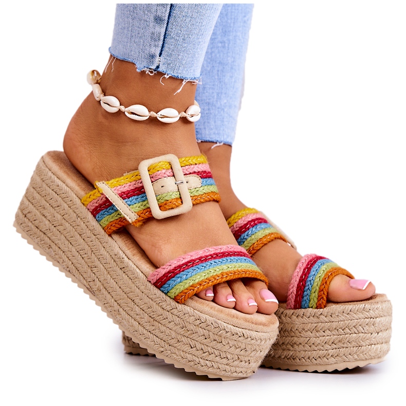 FJ1 Naisten tossut alustalla, monivärinen Lazare