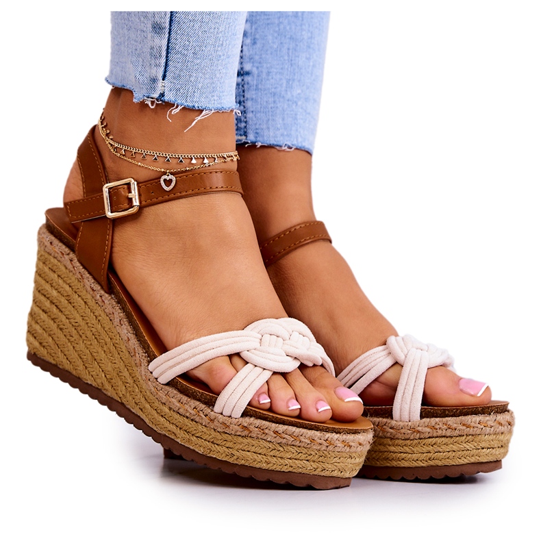 FB2 Muodikkaat Wedge Sandaalit Beige Roseville
