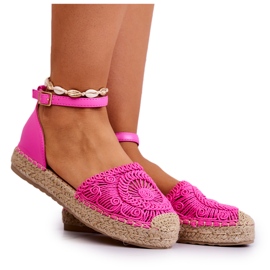 FE1 Naisten espadrillit punotulla alustalla Fuchsia Calise vaaleanpunainen FE1 Naisten espadrillit punotulla alustalla Fuchsia Calise vaaleanpunainen