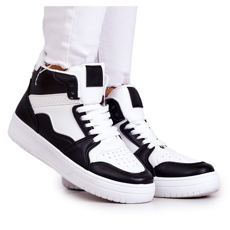 FG2 Naisten korkeat urheilukengät, valkoinen ja musta Megithoe