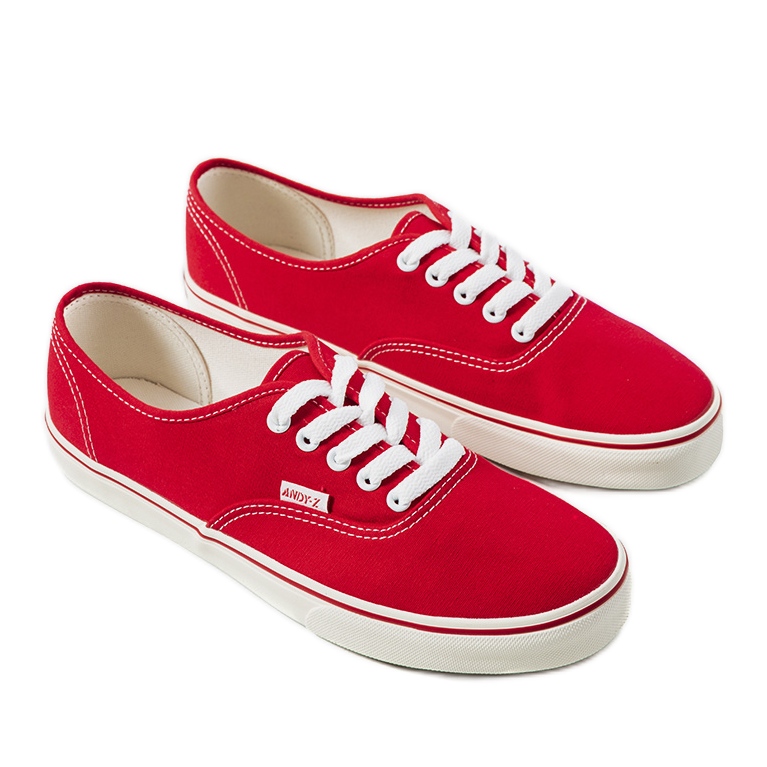 Miesten punaiset pellavaiset tennarit punainen