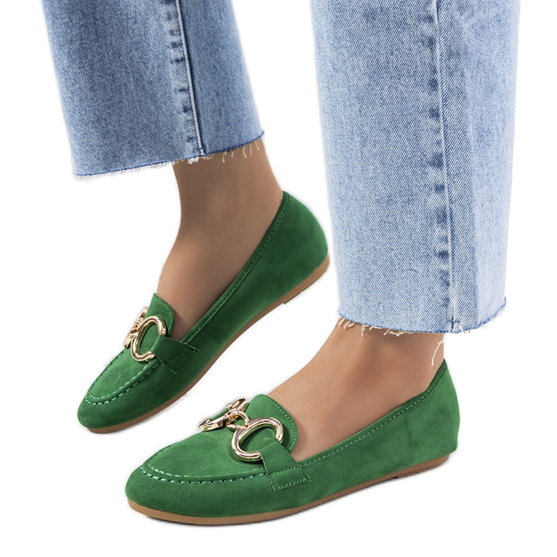 Vihreät loaferit Castor-soljella