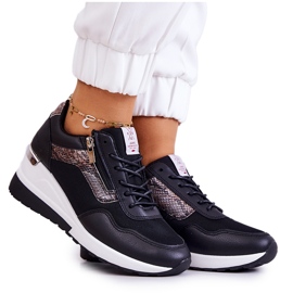 Cross Jeans Naisten Wedge Tennarit Cross Farkut JJ2R4027C Musta