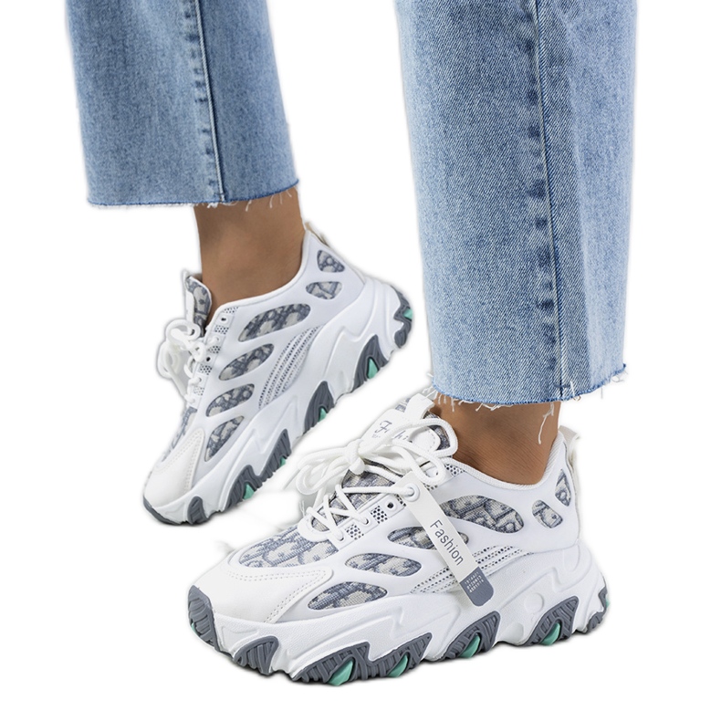 Naisten valkoiset lenkkarit Melseniltä valkoinen monivärinen