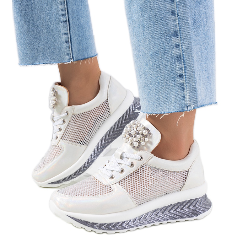 Saggersin valkoiset holografiset tennarit valkoinen