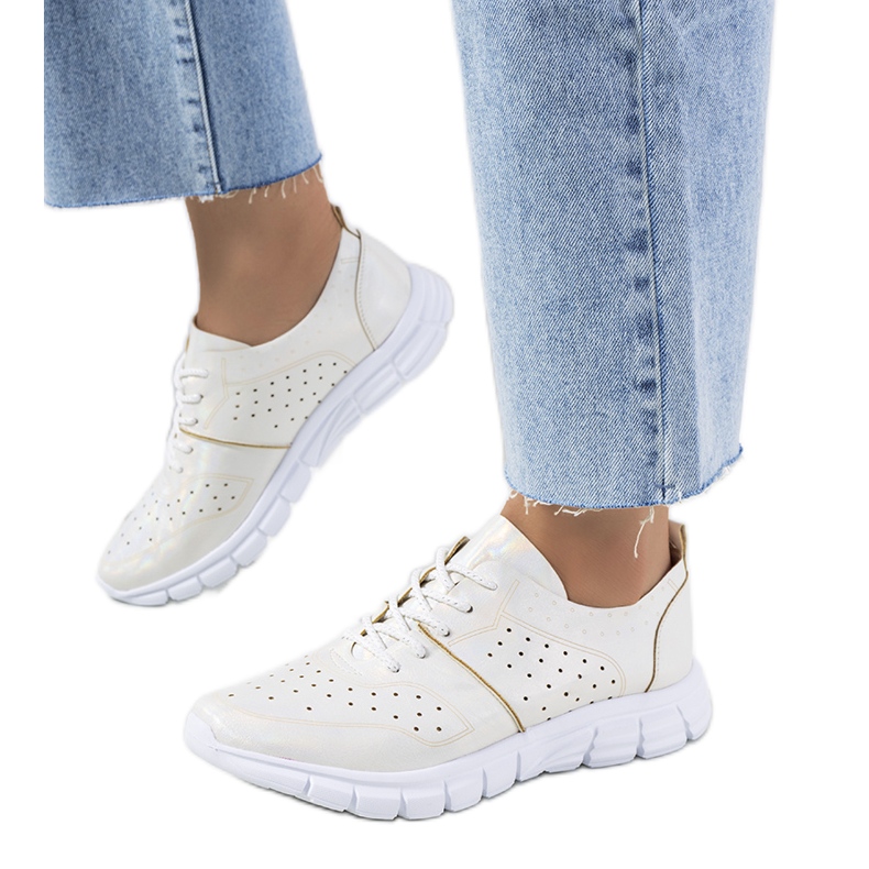 Enid valkoiset holografiset tennarit beige