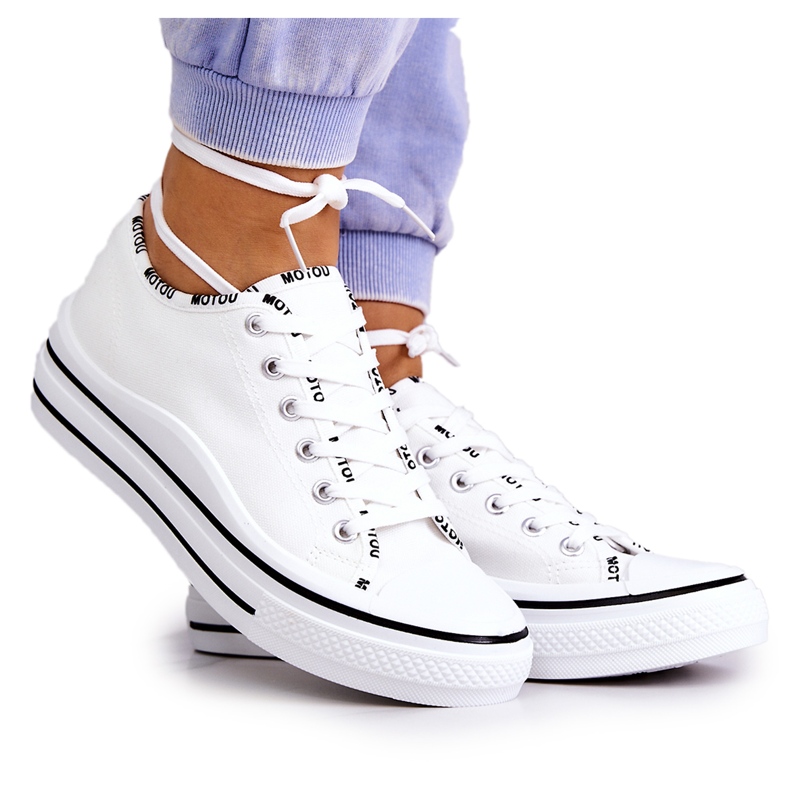 S.Barski Naisten valkoiset Menifee sidottu tennarit valkoinen