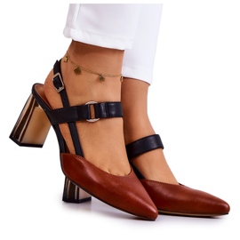 Sergio Leone Muodikkaat nahkapumput Maciejka 05498-29 Ruskea ja Musta