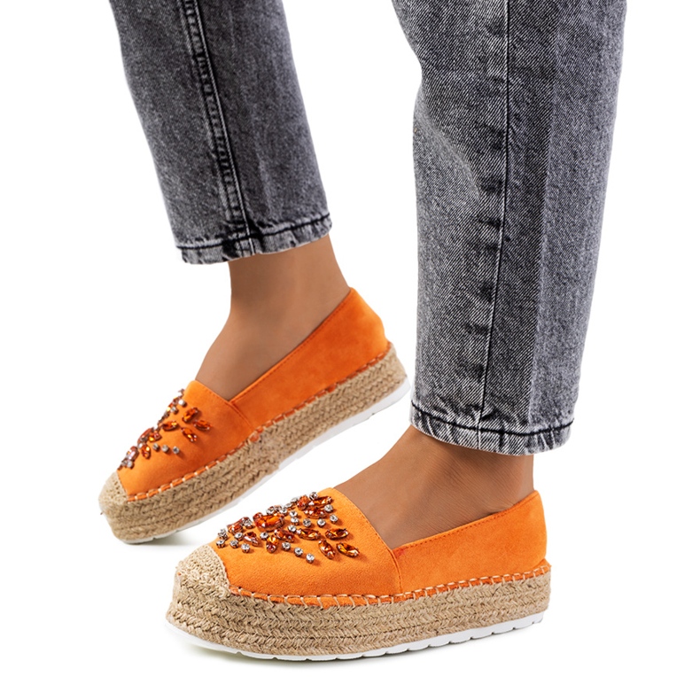 Oranssit espadrillit Leer-kuutiozirkonialla