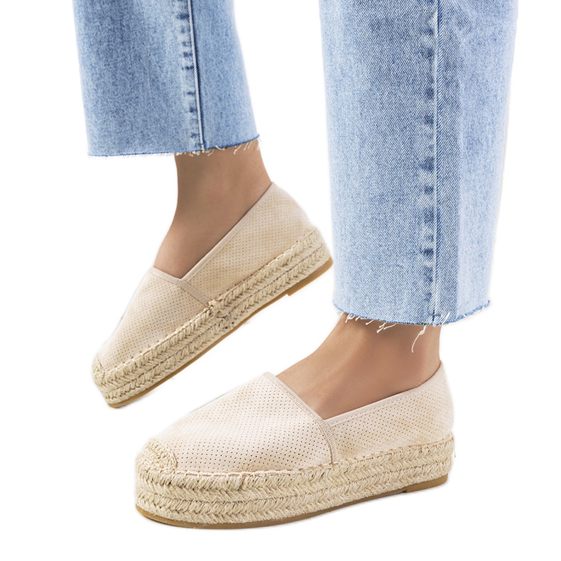Beige Capelle harjakattoiset espadrillit