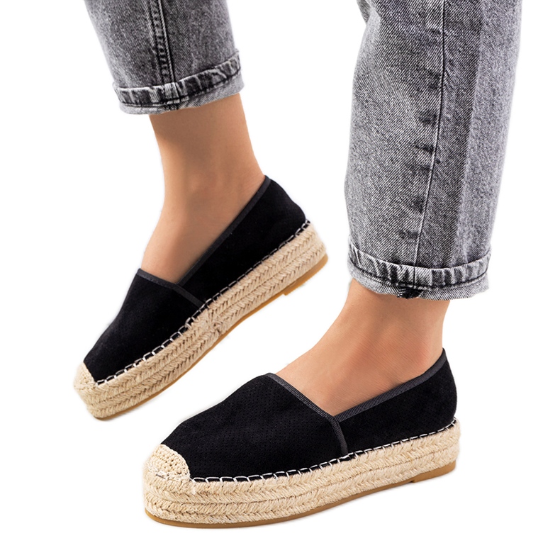 Black Capelle harjakattoiset espadrillit musta