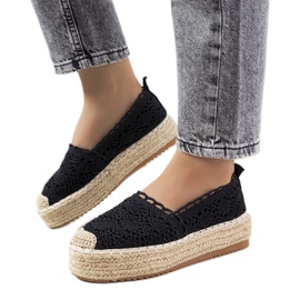 Mustat pitsiset espadrillit Akker-alustalla