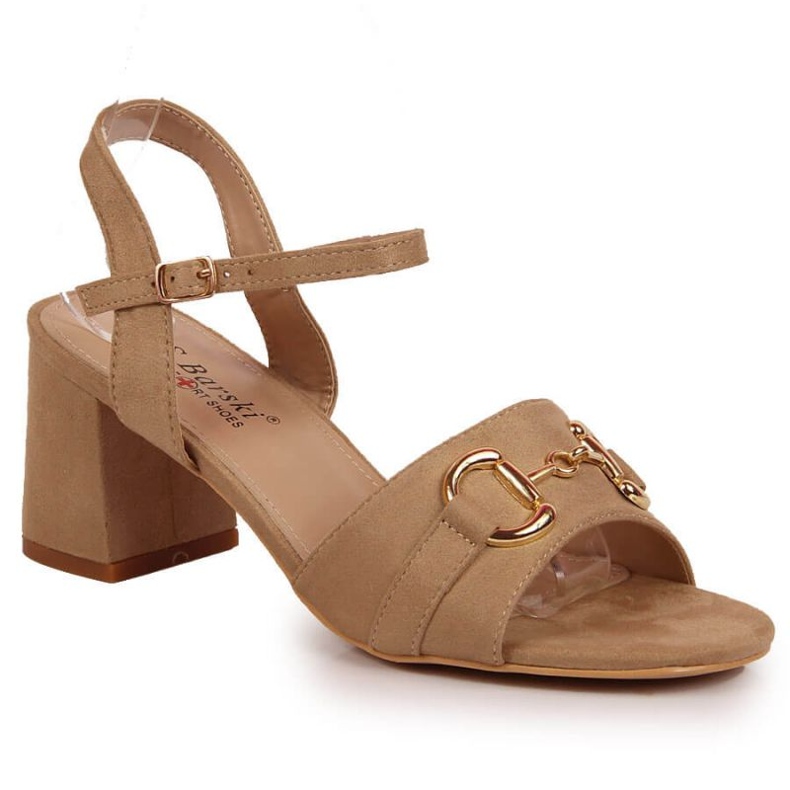Sandaalit tolppakoristeella S.Barski W OLI158B beige