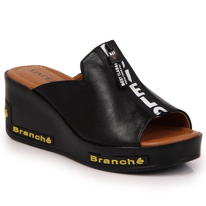 Mustat kiilatossut kirjoituksella Vinceza W JAN109