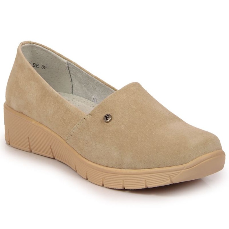 Nahkakengät kiilalla Filippo W PAW343B beige