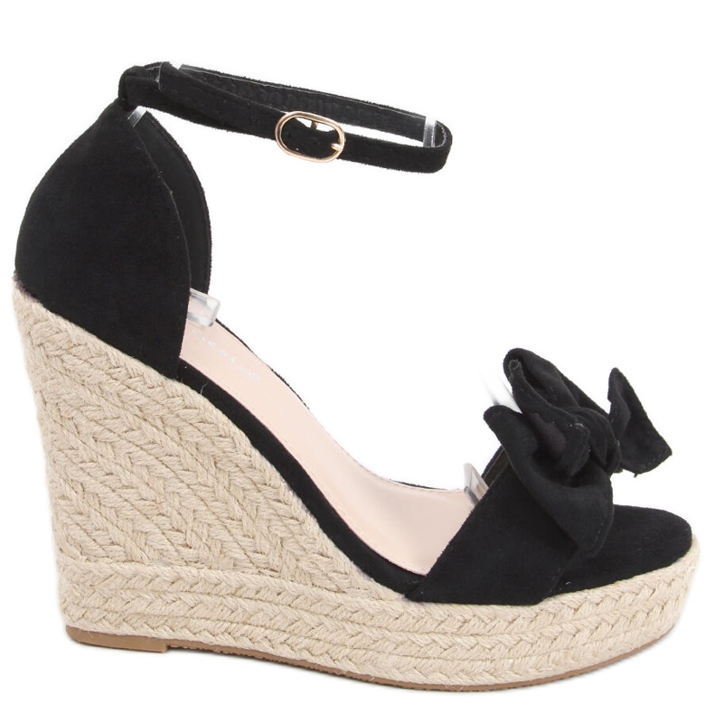 Espadrillesandaalit kiilalla Aida Black musta