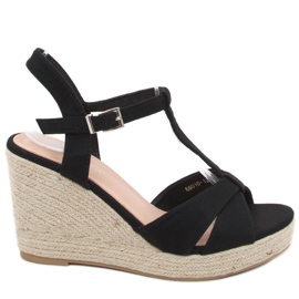 Sandaalit Espadrillit kiilalla Basam Black musta