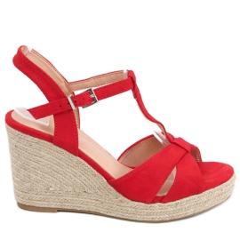 Sandaalit Espadrillit kiilalla Basam Red punainen Sandaalit Espadrillit kiilalla Basam Red punainen