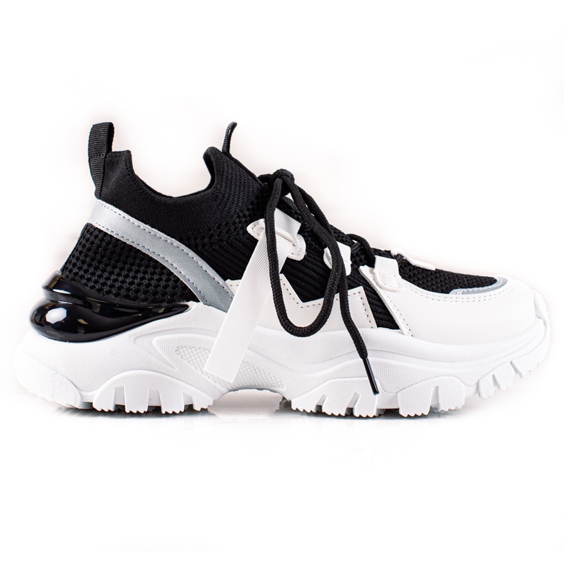 TRENDI Mukavat Lace Up tennarit valkoinen musta