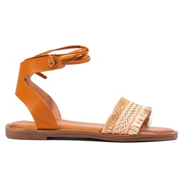 Sidotut sandaalit beige