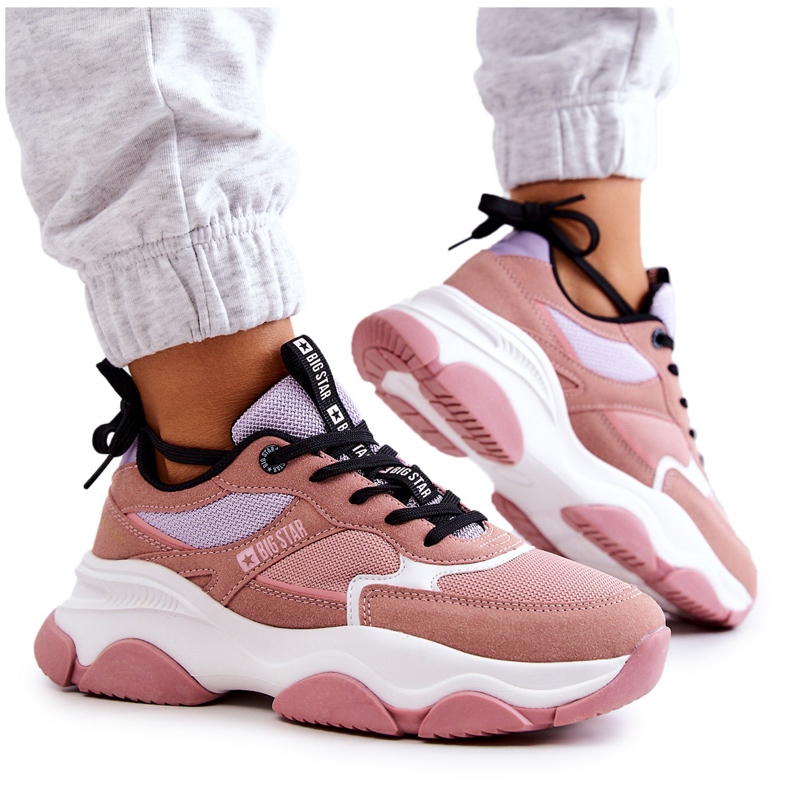 Naisten tennarit, urheilukengät Big Star JJ274577 vaaleanpunainen