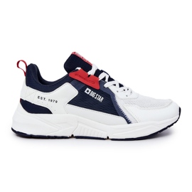 Miesten urheilukengät Sneakers Big Star JJ174399 Valkoinen ja laivastonsininen tummansininen