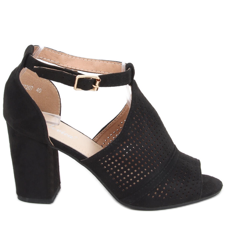 Bahati Mustat korkeakorkoiset harjakattoiset sandaalit