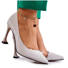 S.Barski Muodikkaat nahkaiset Stiletos vaaleanharmaat Tamira