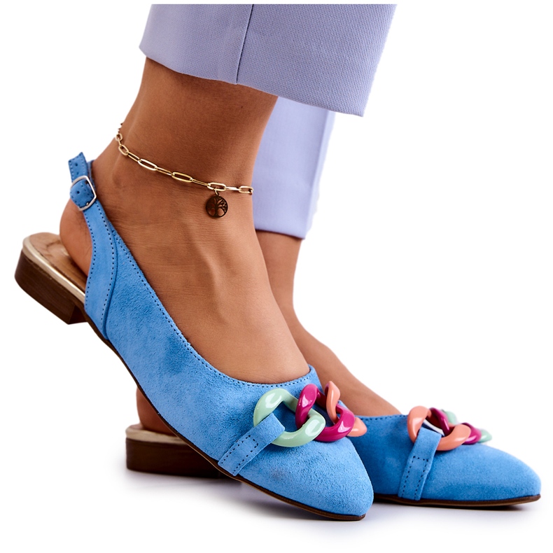 Lewski Shoes Mokkabalerinat ketjulla Lewski-kengät 3125 Sininen