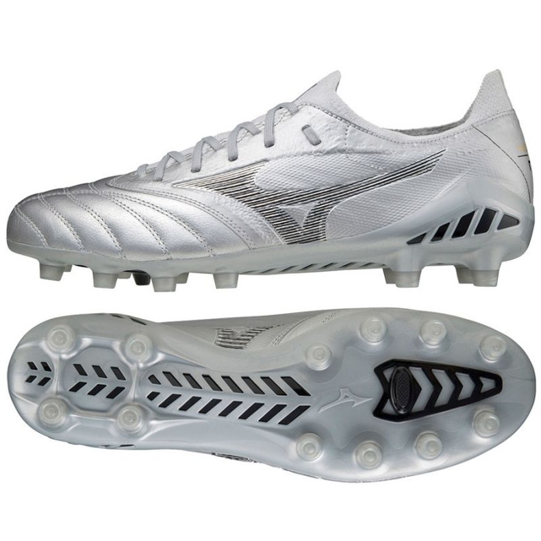 Mizuno Morelia Neo Iii ß Elite Md M P1GA219103 jalkapallokengät harmaa hopea
