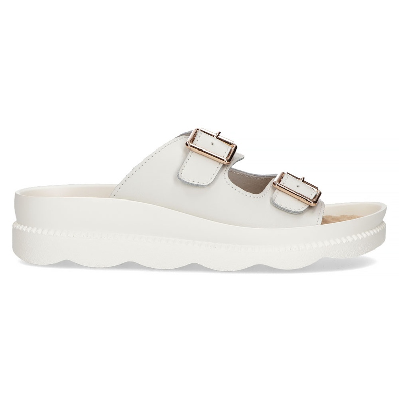 Nahkaiset tossut Filippo DK3599 / 22 Wh valkoinen