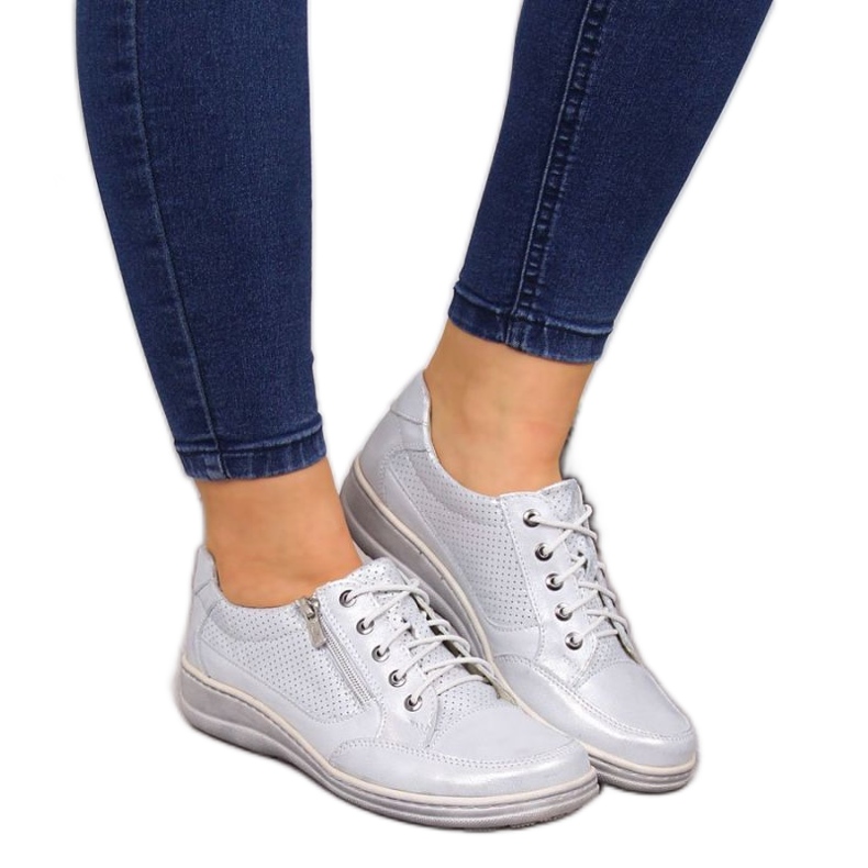 Vetoketjulliset nahkakengät, hopea Helios W H357C