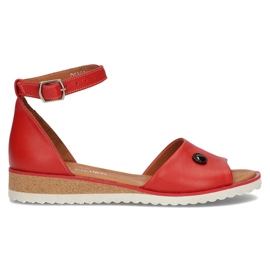 Punaiset Filippo DS3914 / 22 Rd nahkasandaalit punainen