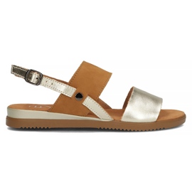 Nahkasandaalit Filippo DS3601 / 22 Go Br ruskea ja kulta kultainen