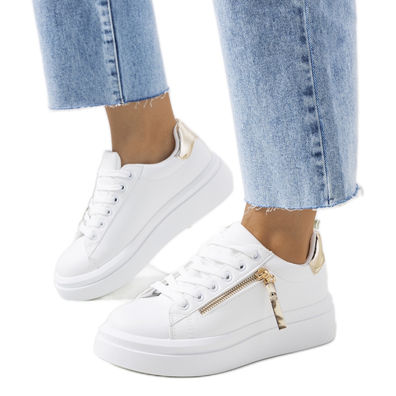 Valkoiset ja kullanväriset naisten Tamis-lenkkarit valkoinen kultainen