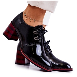 S.Barski Lakatut vetoketjulliset kengät musta ja punainen Laurosa