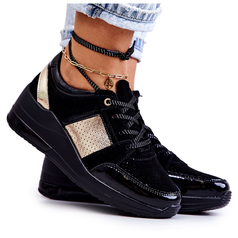 S.Barski Naisten mokkanahkaiset urheilukengät musta Larson