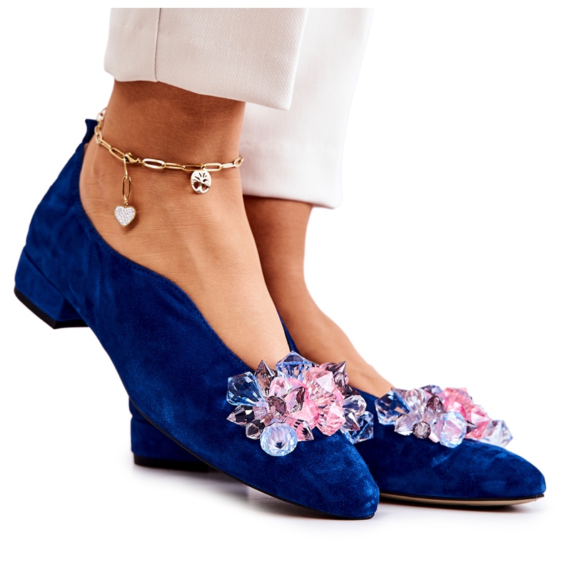 PA2 Tyylikkäät mokkanahkakengät tummansinisellä McQueen-koristeella sininen