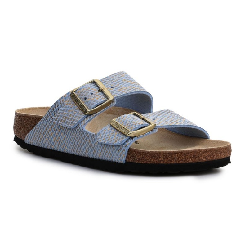 Birkenstock Arizona Shiny Python Dusty Blue W 1021463 sininen